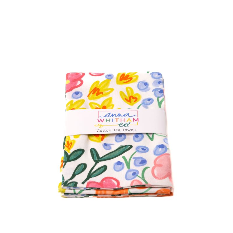 Lauren Floral Tea Towel Set by Anna Whitham
